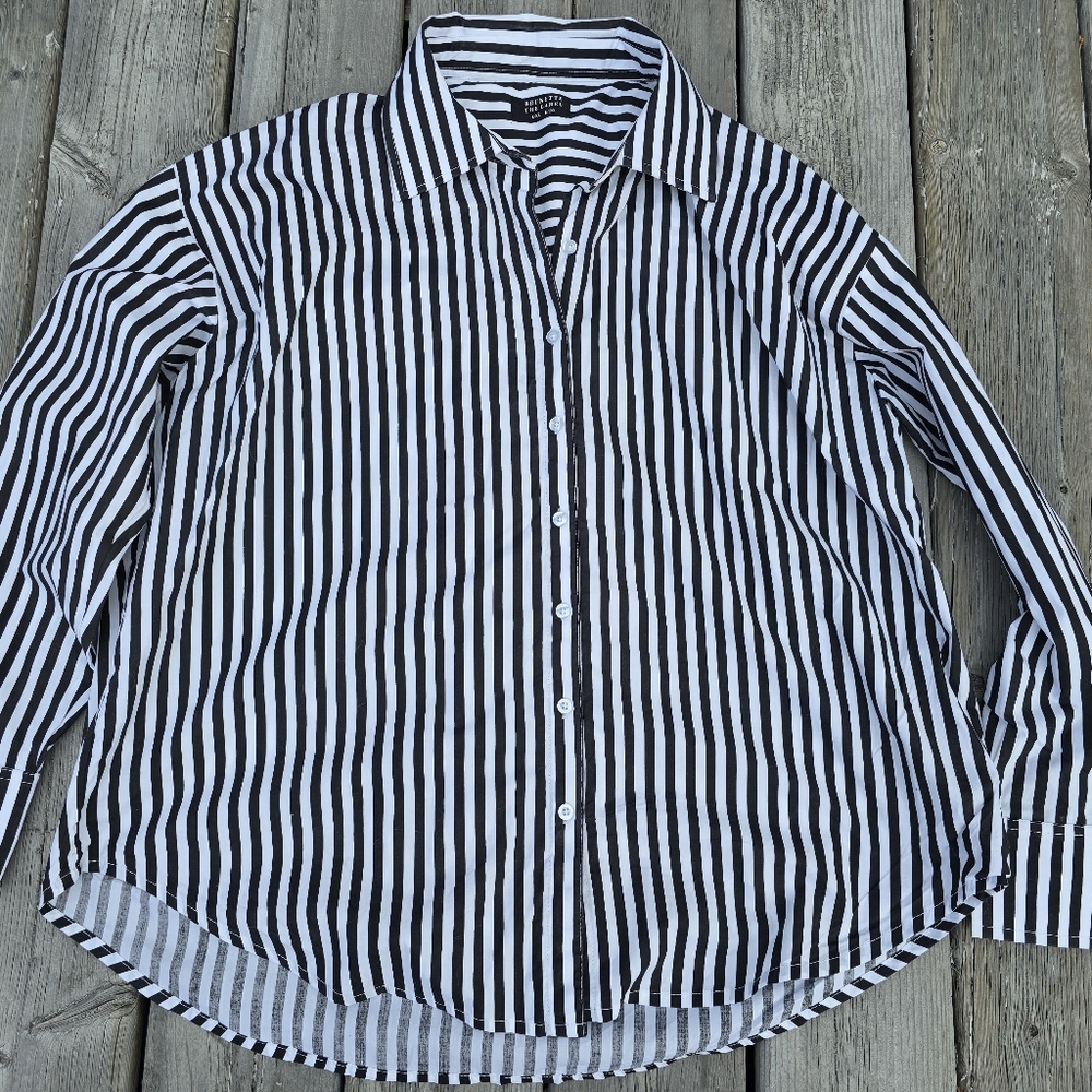 Brunette The Label Monochrome Striped Shirt
